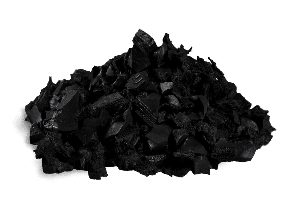 Pile of Black Rubber Mulch