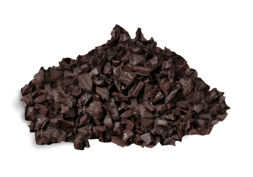 image of brown rubber mulch pile